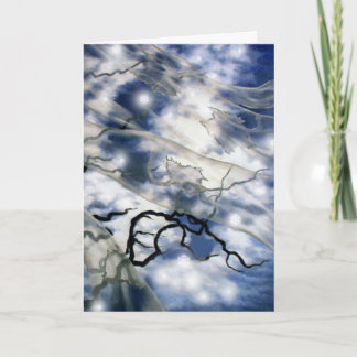 Autumn's Veil with Snowflakes Holiday Card