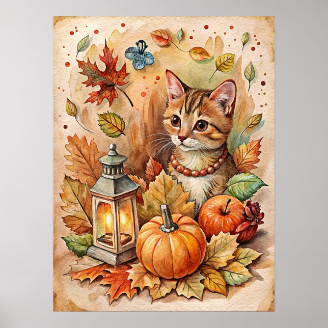 Autunm Pumpkins Poster (Front)