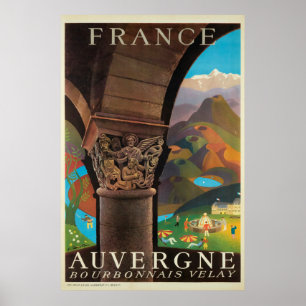 Auvergne,France,Travel Poster