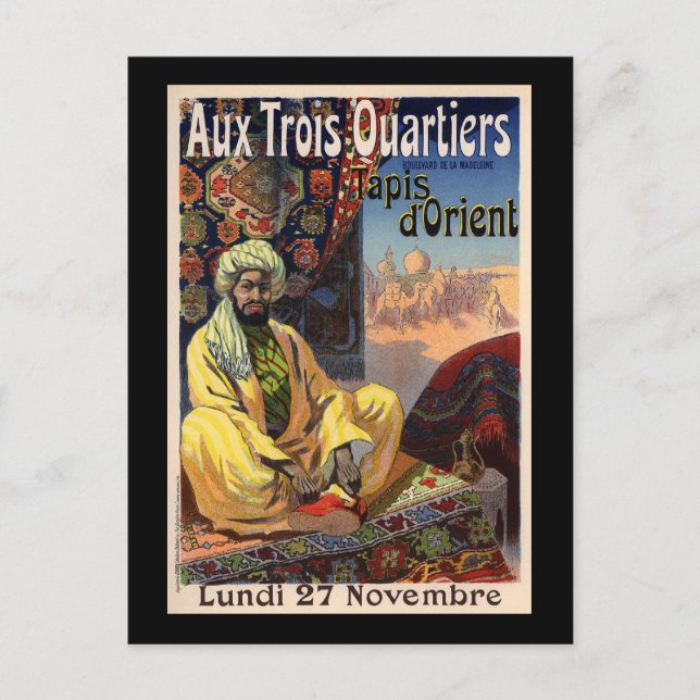 Aux Trois Quartiers Postcard (Front)
