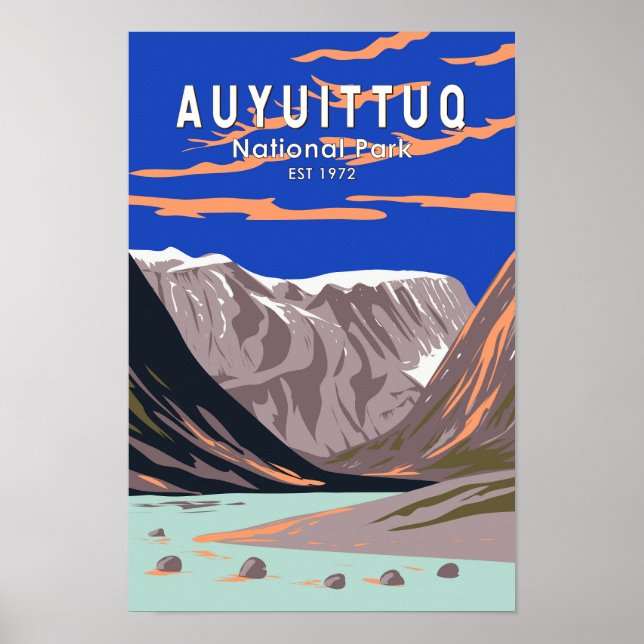Auyuittuq National Park Canada Travel Art Vintage Poster (Front)