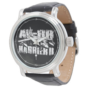 AV-8B Harrier II Black Vintage Leather Watch