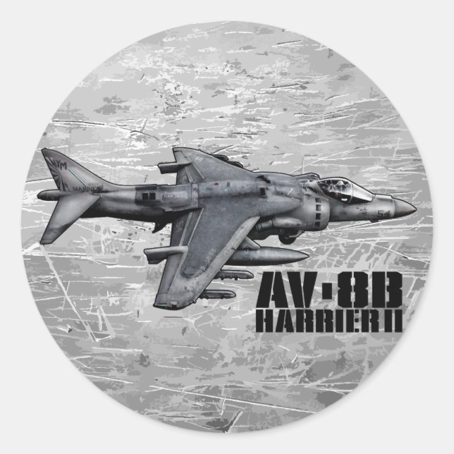 AV-8B Harrier II Classic Round Sticker (Front)