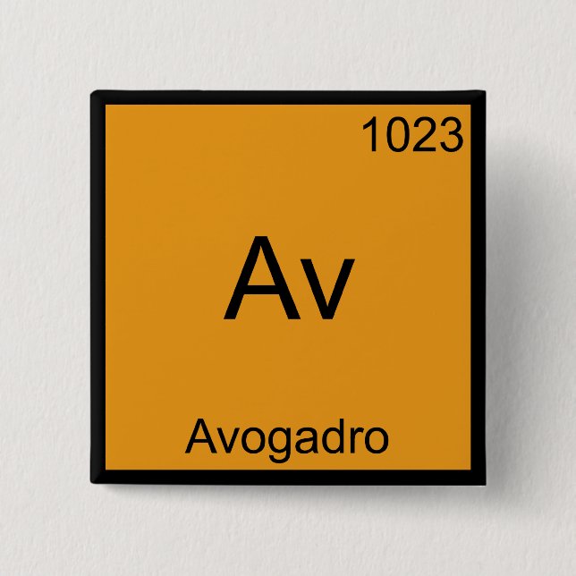 Av - Avogadro Funny Element Chemistry Symbol Tee 15 Cm Square Badge (Front)