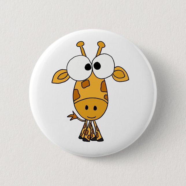 AV- Funny Giraffe Cartoon 6 Cm Round Badge (Front)