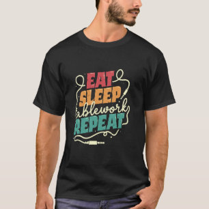 AV Tech Audio Visual Technician Eat Sleep Cablewor T-Shirt