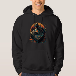 AV Technician Turntable Audio Sound Music Record V Hoodie