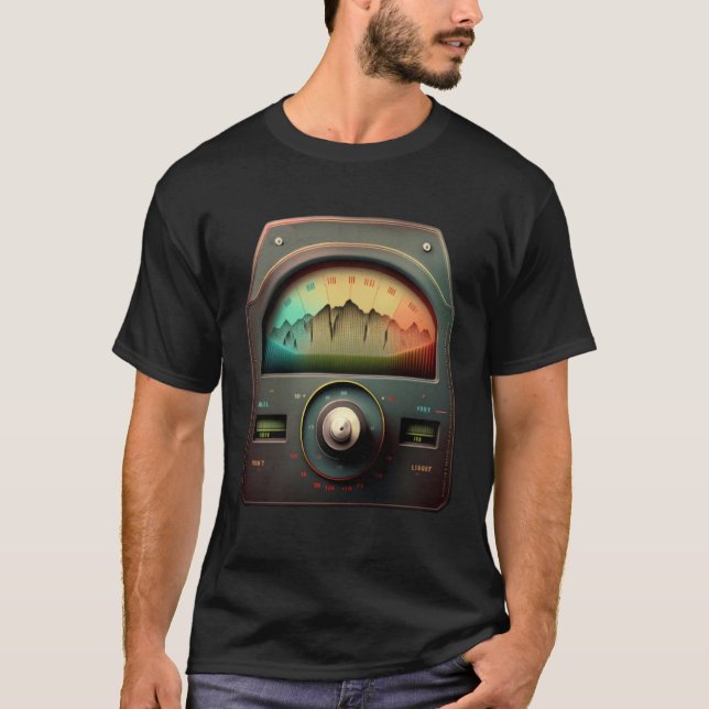 AV Technician Volume VU Meter Audio Tech Sound Rec T-Shirt (Front)