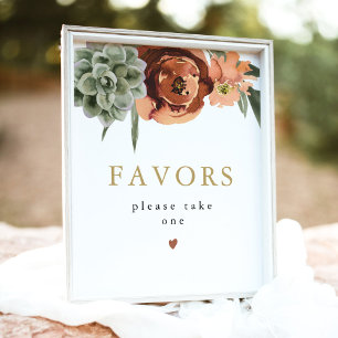 AVA Boho Terracotta Succulent Favours Sign