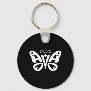 Ava Butterfly - Personalised Cute Name Word Art Key Ring