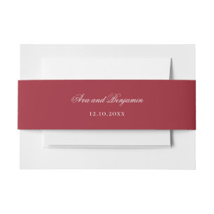 Ava Christmas Red Winter Wedding Invitation Belly Invitation Belly Band