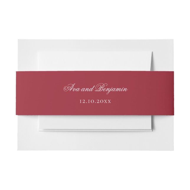 Ava Christmas Red Winter Wedding Invitation Belly  Invitation Belly Band (Front Example)