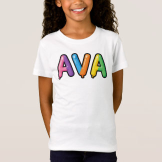 Ava Colourful Bubble Letters Cute Name Design T-Shirt