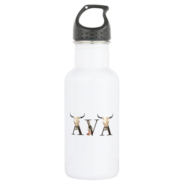 Ava cowboy girl,  Western Cowgirls, Cowboy girl 532 Ml Water Bottle (Front)