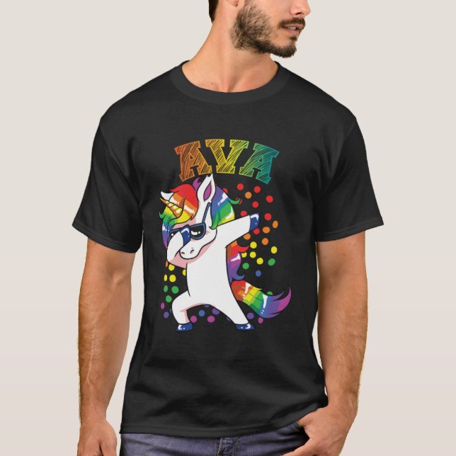 Ava Dabbing Unicorn T-Shirt (Front)
