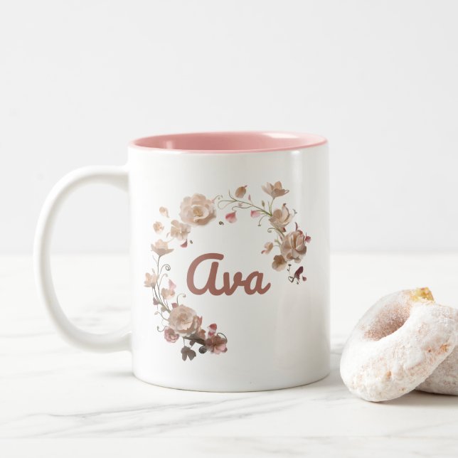 Ava Floral Mug (With Donut)