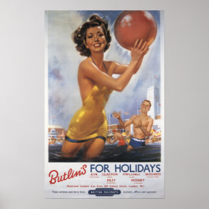 Ava Gardner Look-a-like Butlin's Camps Poster