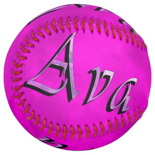 Ava Name Logo On Purple Tie Dye, Softball