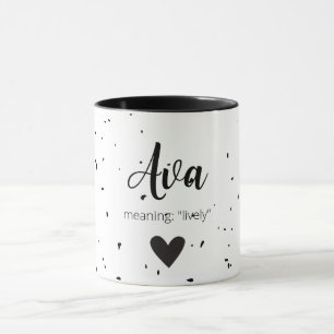 Ava Name Meaning Girls Kids Womens Minimal Modern Mug