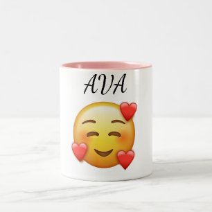 Ava Personalized Mug with Hearts Emoji