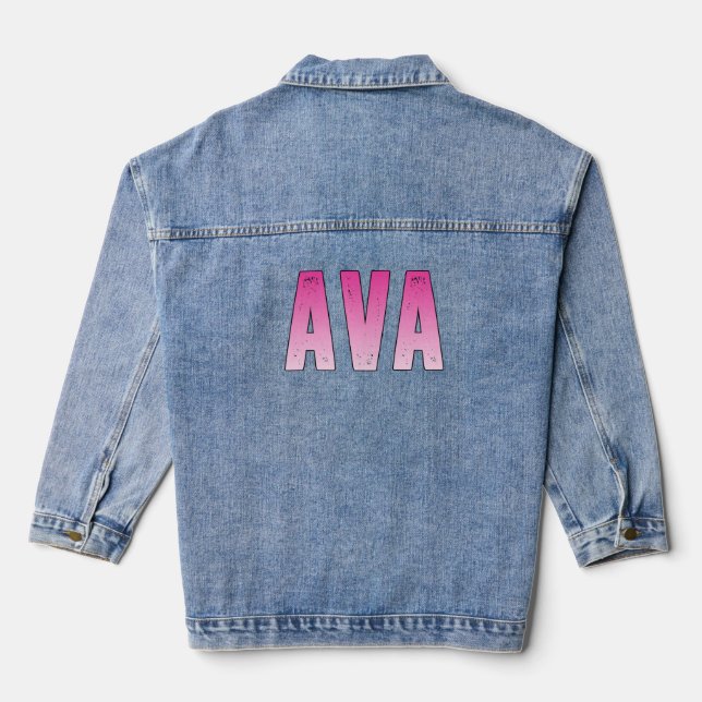 Ava pink name denim jacket (Back)