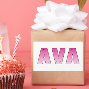 Ava pink name rectangular sticker