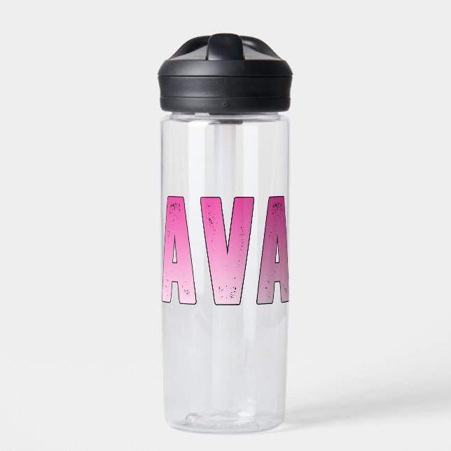 Ava pink name water bottle (Front)