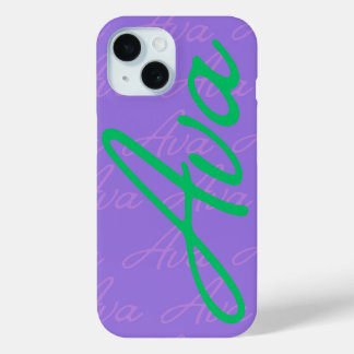 Ava Repeating Name Pattern iPhone 15 Case