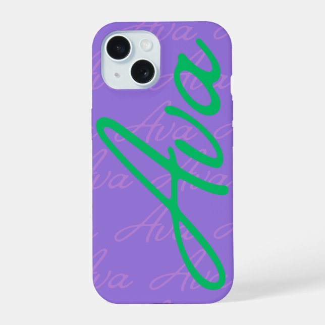 Ava Repeating Name Pattern  iPhone 15 Case (Back)