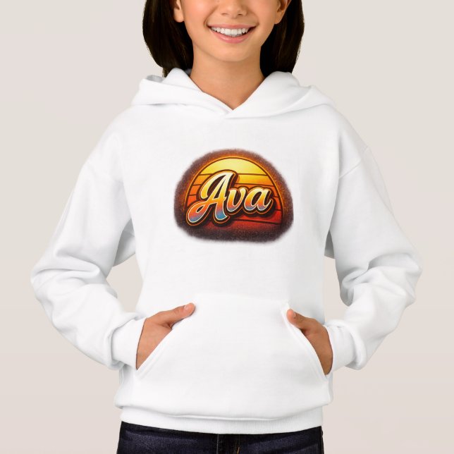 Ava Retro Sunset Personalized Name Design Vintage (Front)