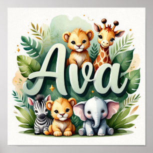 Ava Safari Nursery Wall Art