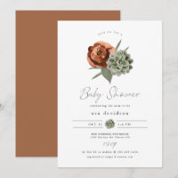 AVA Terracotta Floral Succulent Fall Baby Shower