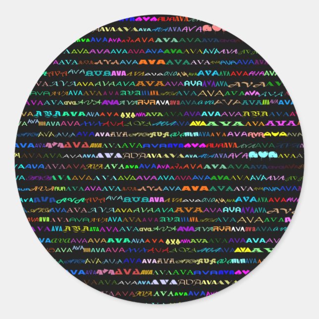 Ava Text Design I Sticker (Front)