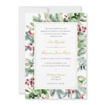 Ava Winter Catholic Wedding Invitation with RSVP