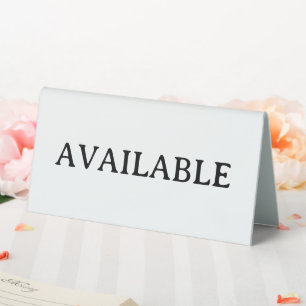 AVAILABLE Plastic 6" X 3" Table Tent Sign
