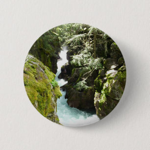 Avalanche Gorge II at Glacier National Park 6 Cm Round Badge