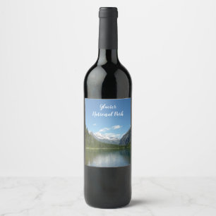 Avalanche Lake I in Glacier National Park Wine Label