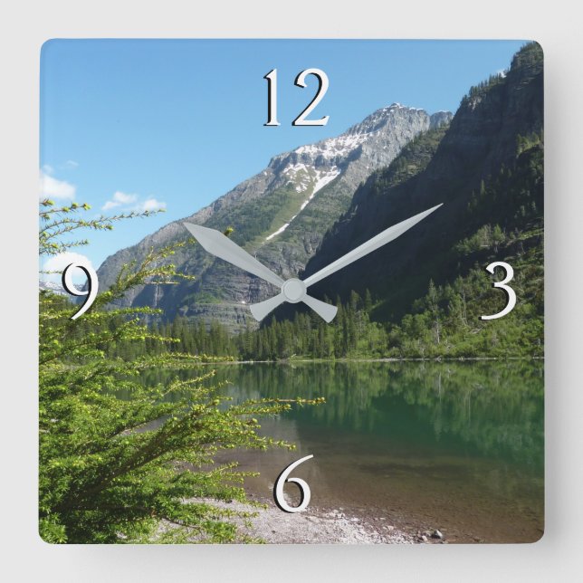 Avalanche Lake II in Glacier National Park Square Wall Clock (Front)
