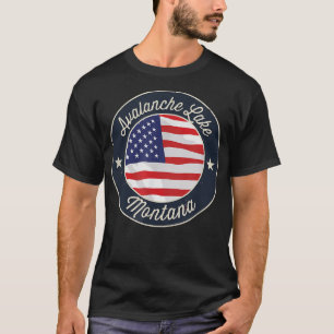 Avalanche Lake - Patriotic Montana Souvenir T-Shir T-Shirt