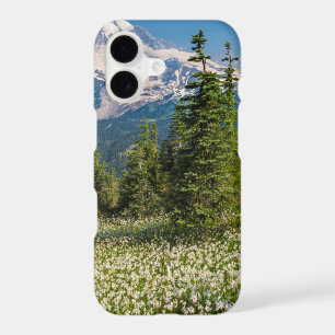 Avalanche lilies and Mount Rainier