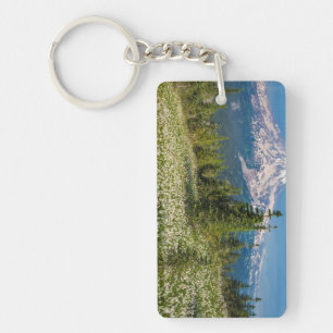 Avalanche lilies and Mount Rainier Key Ring