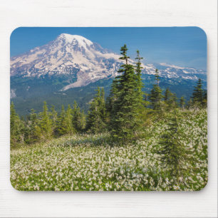 Avalanche lilies and Mount Rainier Mouse Mat