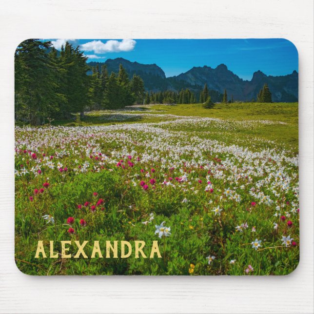 Avalanche Lily Superbloom Custom Name Mouse Mat (Front)