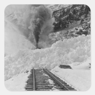 Avalanche Train Tracks Square Sticker