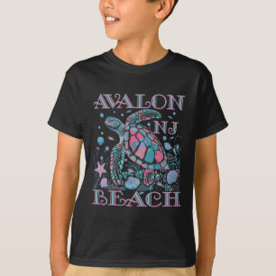 Avalon Beach Nj Turtle Lover Colorful Beach Souven T-Shirt