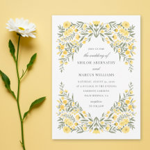Avalon Butter Yellow Floral Diamond Frame Wedding