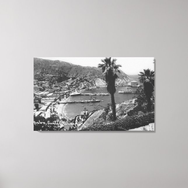 Avalon, CA Santa Catalina Island View of Harbour Canvas Print (Front)