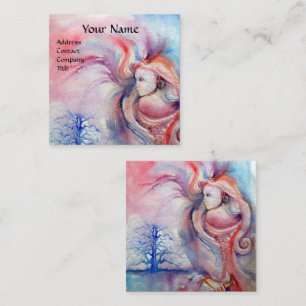 AVALON / Magic and Mystery,Pink Blue Fantasy Square Business Card