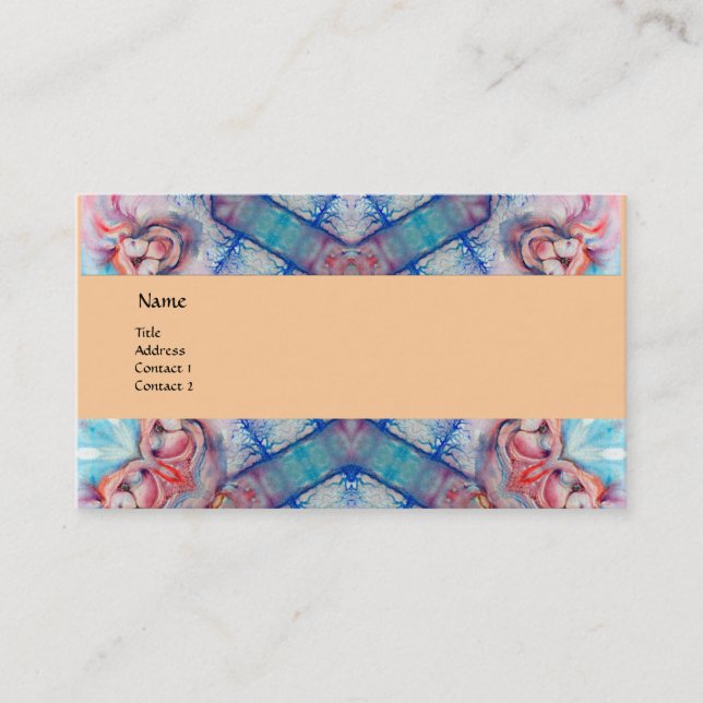 AVALON PSYCHEDELIC monogram ,pink purple blue Business Card (Front)