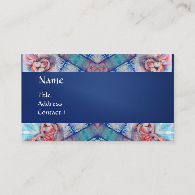AVALON PSYCHEDELIC    monogram ,pink purple blue Business Card (Front)